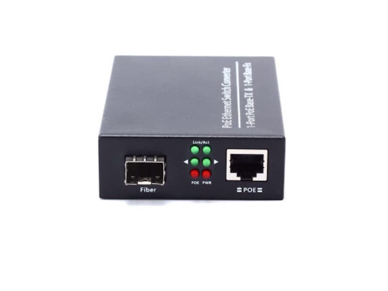 Poe Media Converter – 1.25Gbps sfp to 1000Mbps ethernet 48v